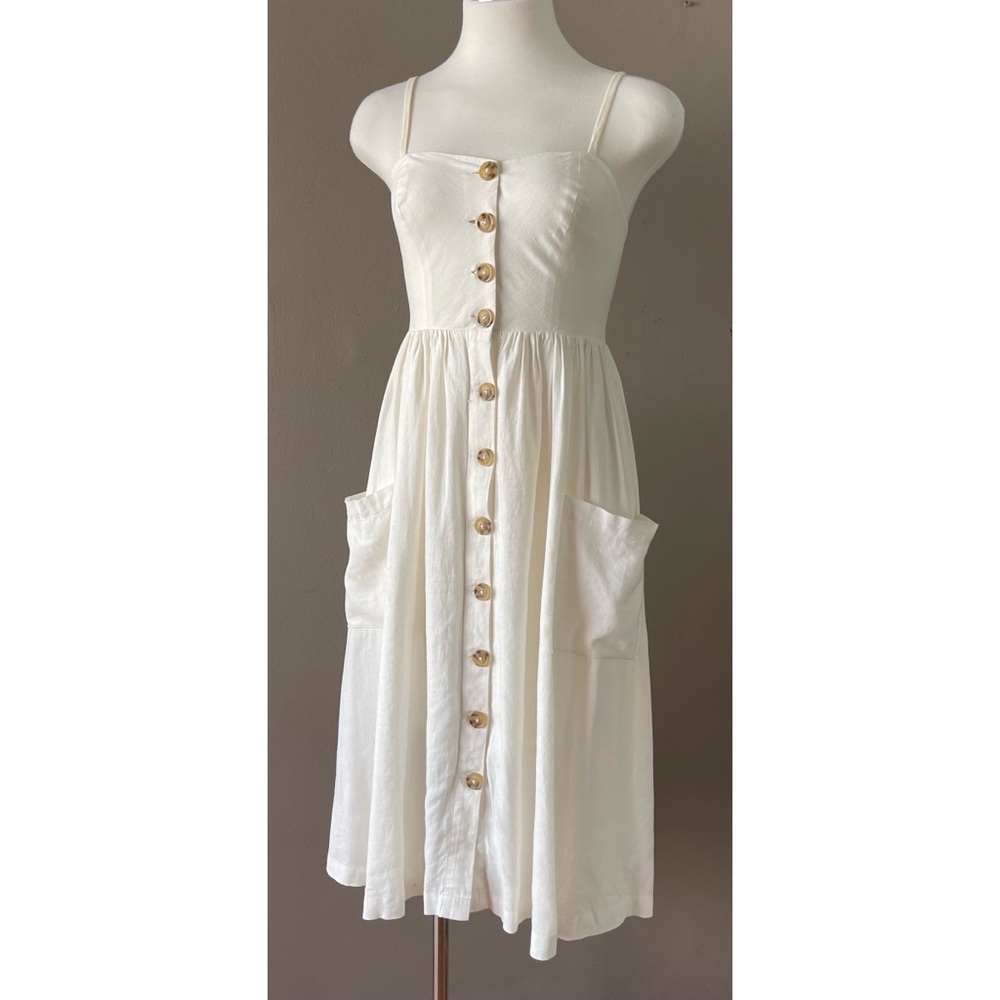 White Linen Sundress size XS